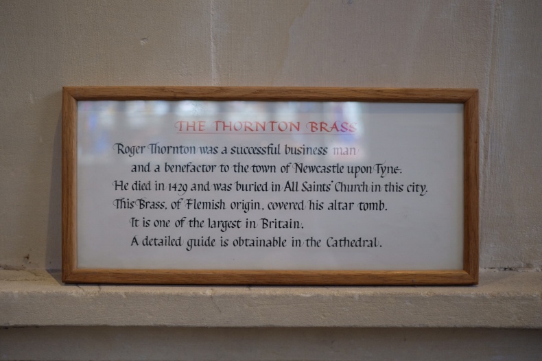 Annotation of the Thornton Brass at St Nicholas Cathedral,
