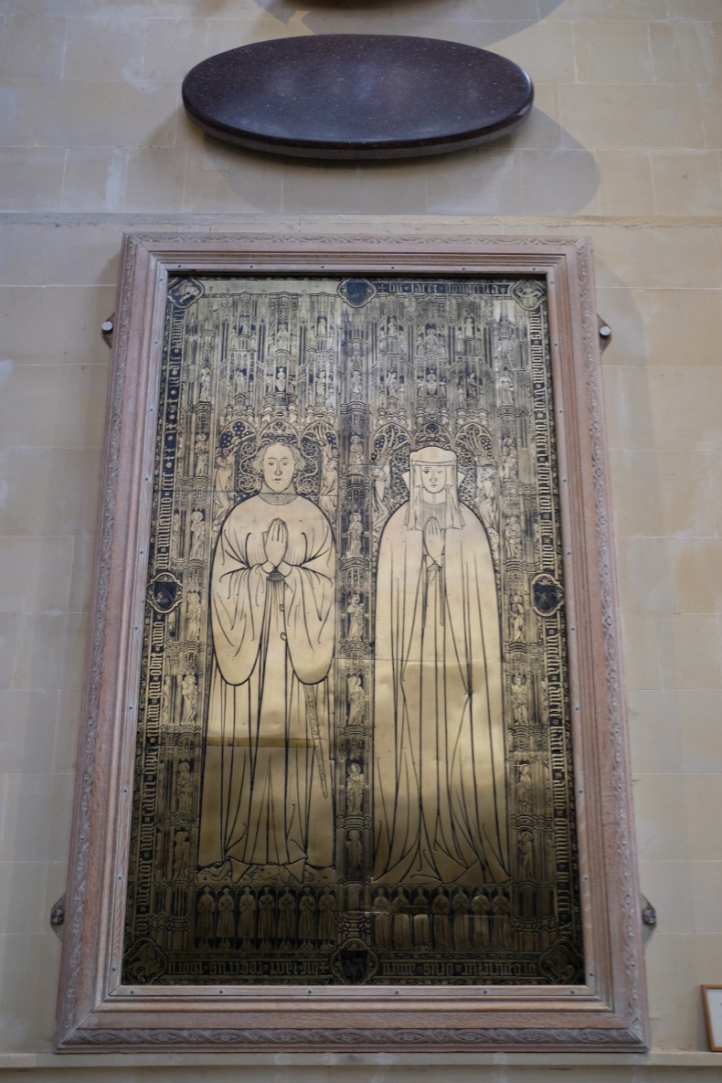 Monumental brass of Roger and Agnes Thornton, 1441, at St Nicholas Cathedral,