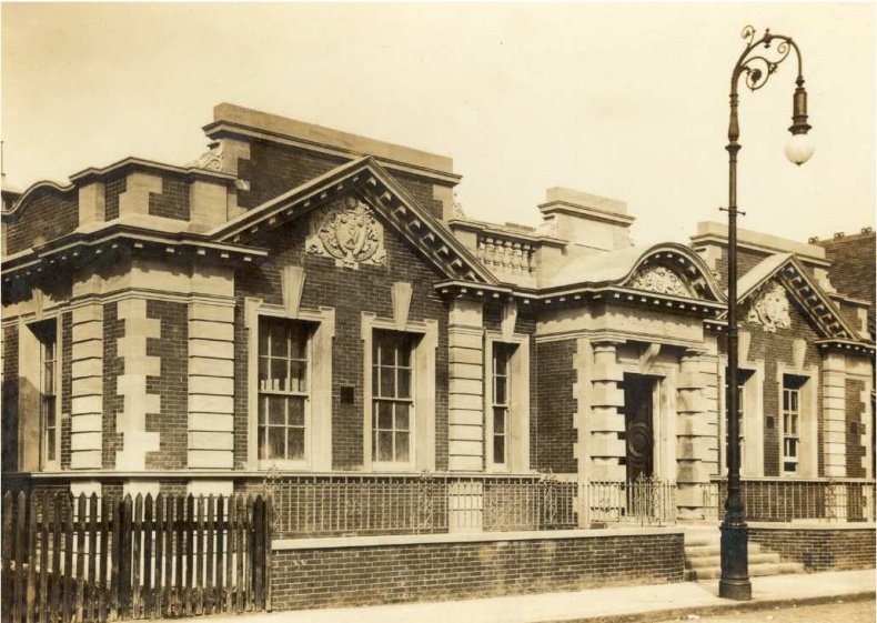 West Branch Library built with funds donated by Andrew Carnegie and opened on 2nd July 1909.