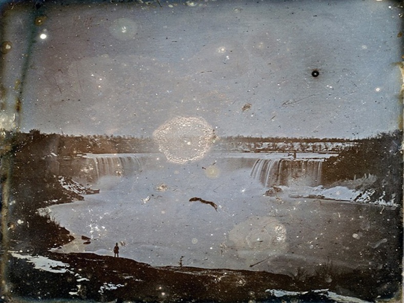 Daguerreotype photograph by Hugh Lee Pattinson, believed to be 1st ever taken of the Niagara Falls,