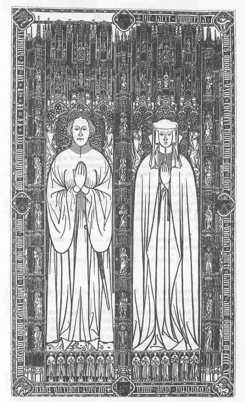 Brass Rubbing of the tomb of Roger and Agnes Thornton,