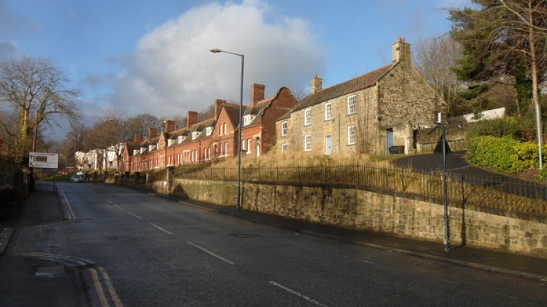 Twelve almshouses built in 1870 at the expense of Hugh Taylor,