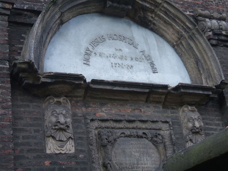 The Name Above the Door of the Old Holy Jesus Hospital in Newcastle