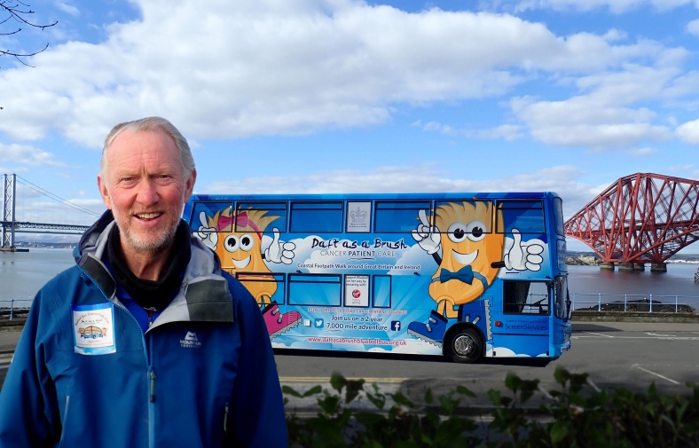 Brian Burnie and the Bluebell Bus on the 7,000-mile walk